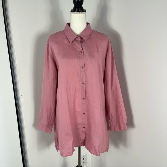 NEW Eileen Fisher linen button down shirt